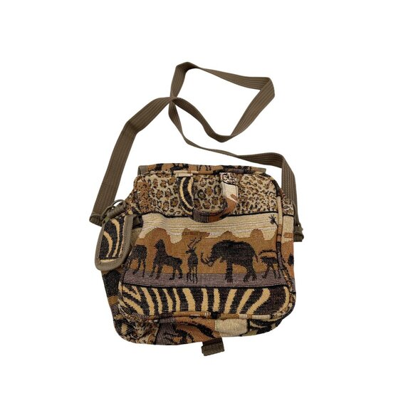 Vintage Pioneer Express Safari Tapestry Crossbody Bag Multiple Pockets - Picture 3 of 8